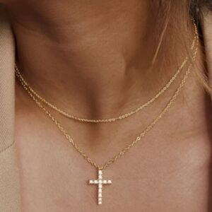 Gold-Tone Layered Cross Necklace
